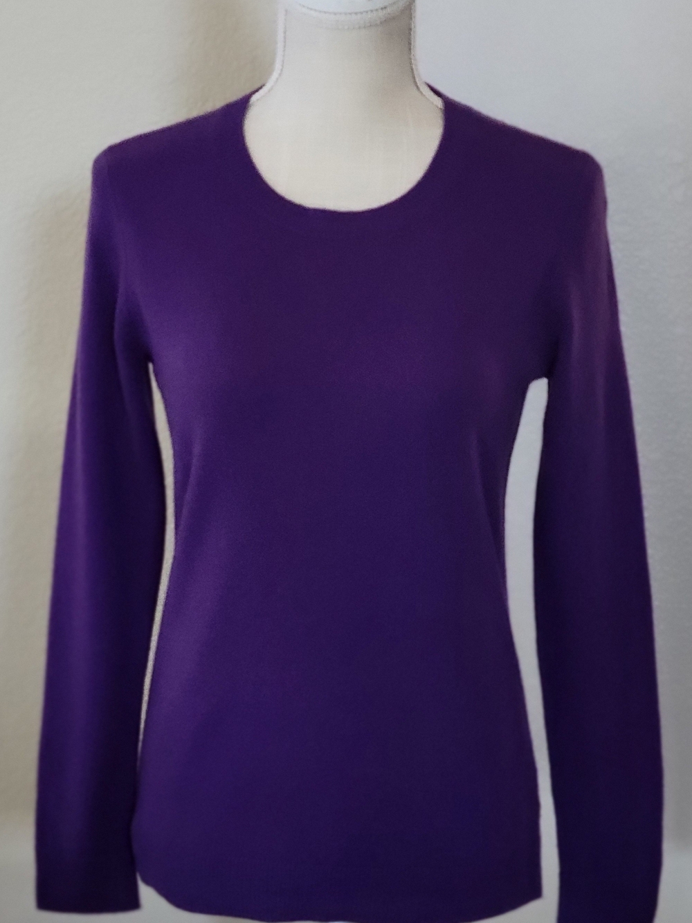 Talbots 100% Pure Cashmere Crewneck Sweater Women's Size Small Deep Purple